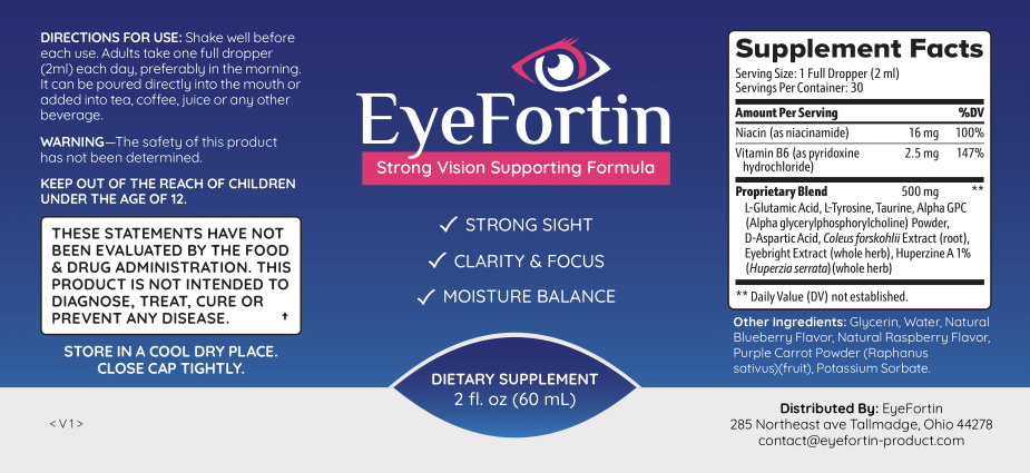 Eye Fortin Supplement facts