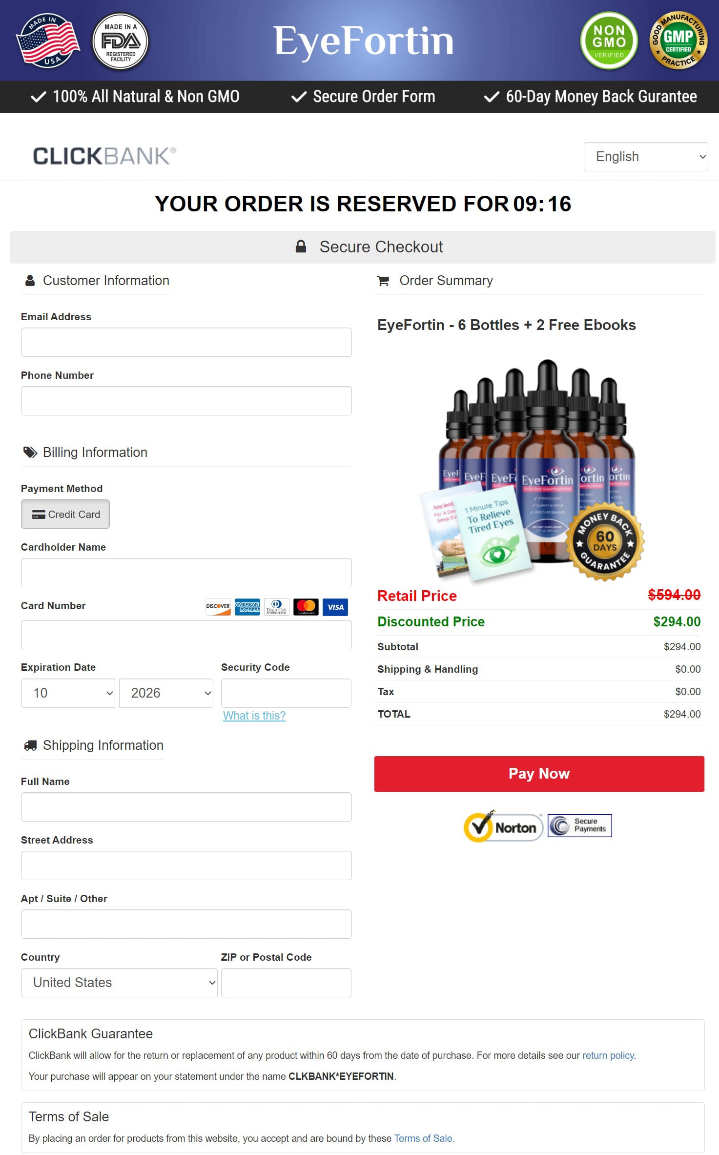 Eye Fortin Eye Fortin - Order Page